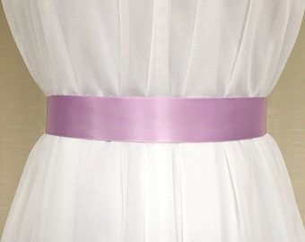 Purple Double Sided Satin Bridal Sash Belt Plain 1.5 inches Wide, Wedding Belt, Wedding Sash, Purple Sash, Plain Sash