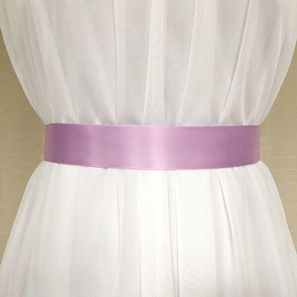 Purple Double Sided Satin Bridal Sash Belt Plain 1.5 inches Wide, Wedding Belt, Wedding Sash, Purple Sash, Plain Sash