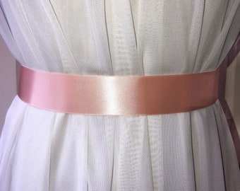 Peach Double Sided Satin Bridal Sash Belt Plain 1.5 inches Wide, Wedding Sash, Peach Sash, Wedding Accessory