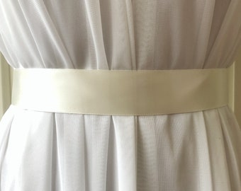 Ivory Double Sided Satin Bridal Sash Belt Plain 1.5 inches Wide, Wedding Belt, Wedding Sash, Ivory Sash, Plain Sash