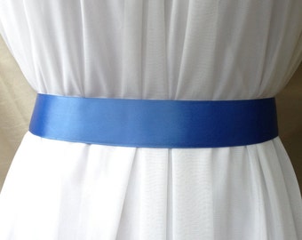 Delft Blue Double Sided Satin Bridal Sash Belt Plain, Bridal Sash, Belt Plain, Wedding Belt, Wedding Sash, Plain Sash