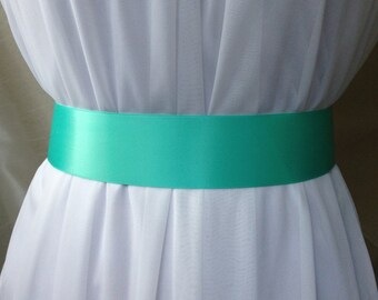 Teal Green Double Sided Satin Bridal Sash Belt Plain 2 inches Wide, Wedding Sash, Teal Sash, Wedding Accessory