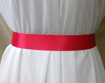 Dark Pink Double Sided Satin Bridal Sash Belt Plain 1.5 inches Wide, Wedding Sash, Pink Sash, Wedding Accessory