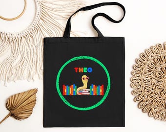Personalized Kids Library Tote, Custom Canvas Library Bag, Personalized Library Bag, Custom Kids Book Bag, Custom Book Totes, Bookclub Gifts