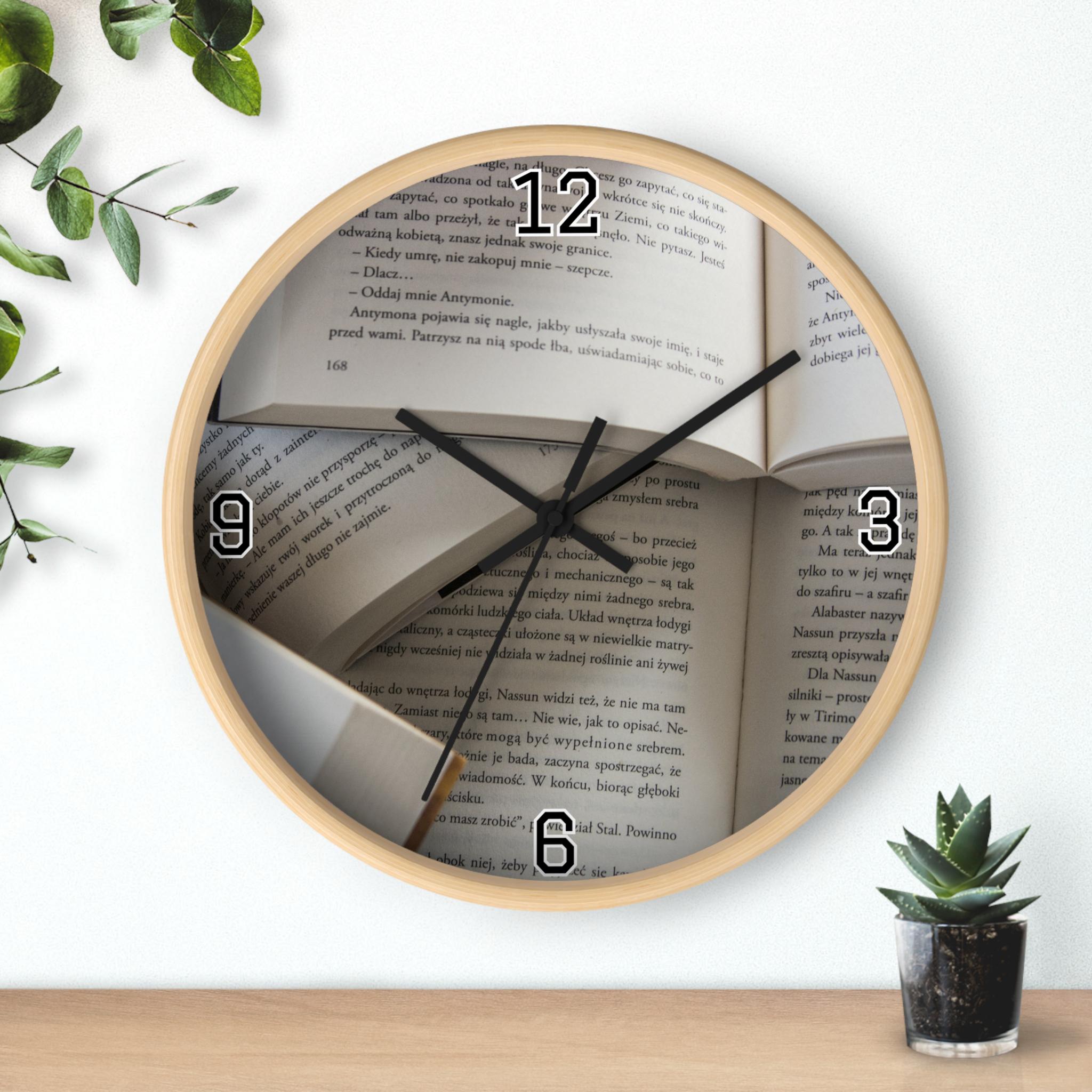 Library Wall Clock, Book Clock, Book Club Gift, Classroom Wall Clock ...