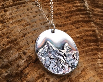 Reticulated Everest Mountain Necklace in Sterling Silver