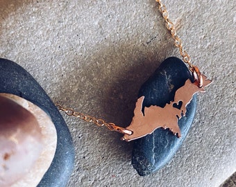 Upper Peninsula Michigan Necklace Personalize the Location of the Heart