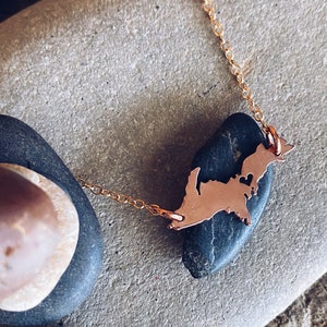 Upper Peninsula Michigan Necklace Personalize the Location of the Heart