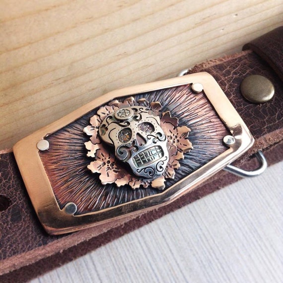Sugar Skull Dia De Los Muertos Belt 
