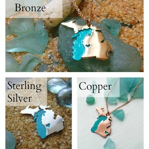 Upper and Lower Peninsula Michigan Necklace Personalize the Heart over Your Favorite City image 3