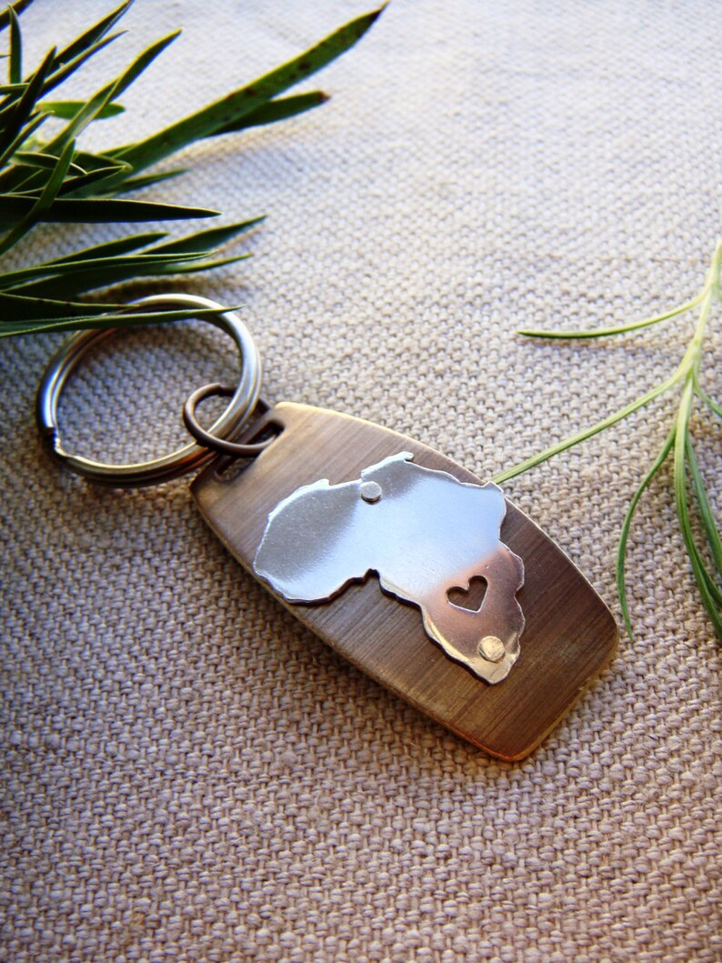 State or Country Personalized Keychain in Sterling Silver and Etsy