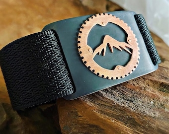 Mountain Biking Belt Buckle in Solid Copper MTB Gift Men and Women