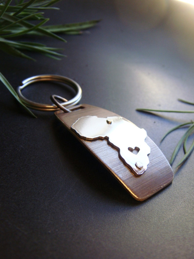 State or Country Personalized Keychain in Sterling Silver and Etsy