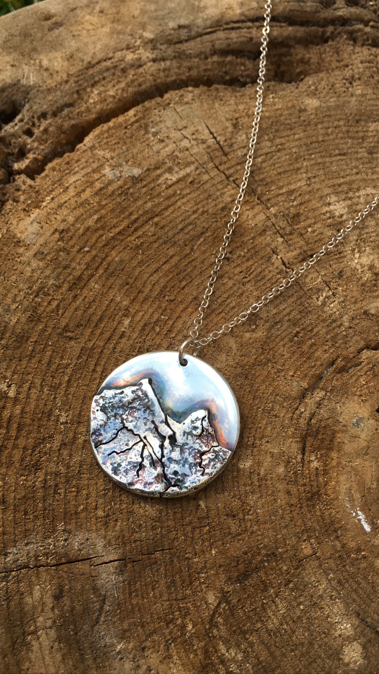 Mountains Silver Necklace - Nature Ridge-Line Jewelry
