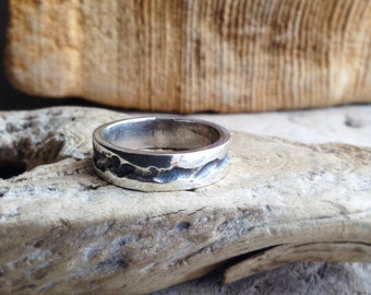 Rugged Canyon Ring for Men in Sterling Silver Gifts for Him Gifts for Men Wedding Rings for Men