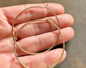 Simple Gold Hoop Earrings, Classic Hoop Earrings, Original Gold Hoops, Handmade Earrings, Dainty Earrings for Her