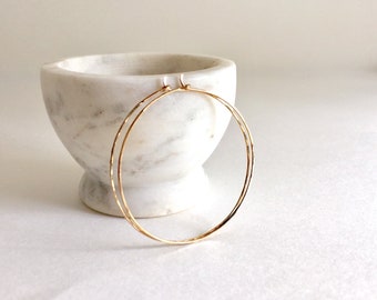 Thin Gold Hoop Earrings, Medium 2" 14k Gold Filled Hoops, Lightweight Hoops, Endless Hoops Earrings