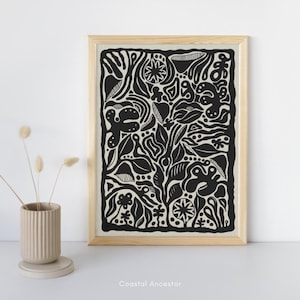 Mellow Meadows – Abstrakte Natur als Kunstdruck – Nachhaltige Giclée Kunst – Minimalistische Kunst für Boho-Wohnräume – Doodle Art