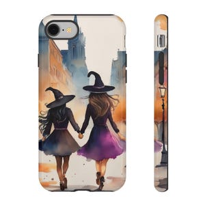 Phone case for Halloween with charming witches for iPhone, Samsung Galaxy, and Google Pixel devices