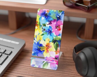 Watercolor Floral Travel Phone Stand | Lightweight Hands-Free Viewing on the Go | Gift for Women, Teens, and Travelers, Fits All Smartphones