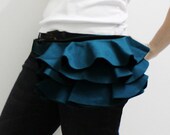 Ruffled Waist Pouch in Teal, Fanny Pack, Travel Pouch, Hip Bag, Zipper Pouch, Bridesmaid Gift, Gift Ideas  for Women - RWP -  SALE 30% OFF