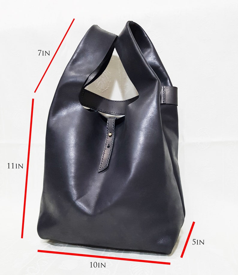 Dark Brown Leather Tote Shopper Bag Leather Bag Shoulder | Etsy