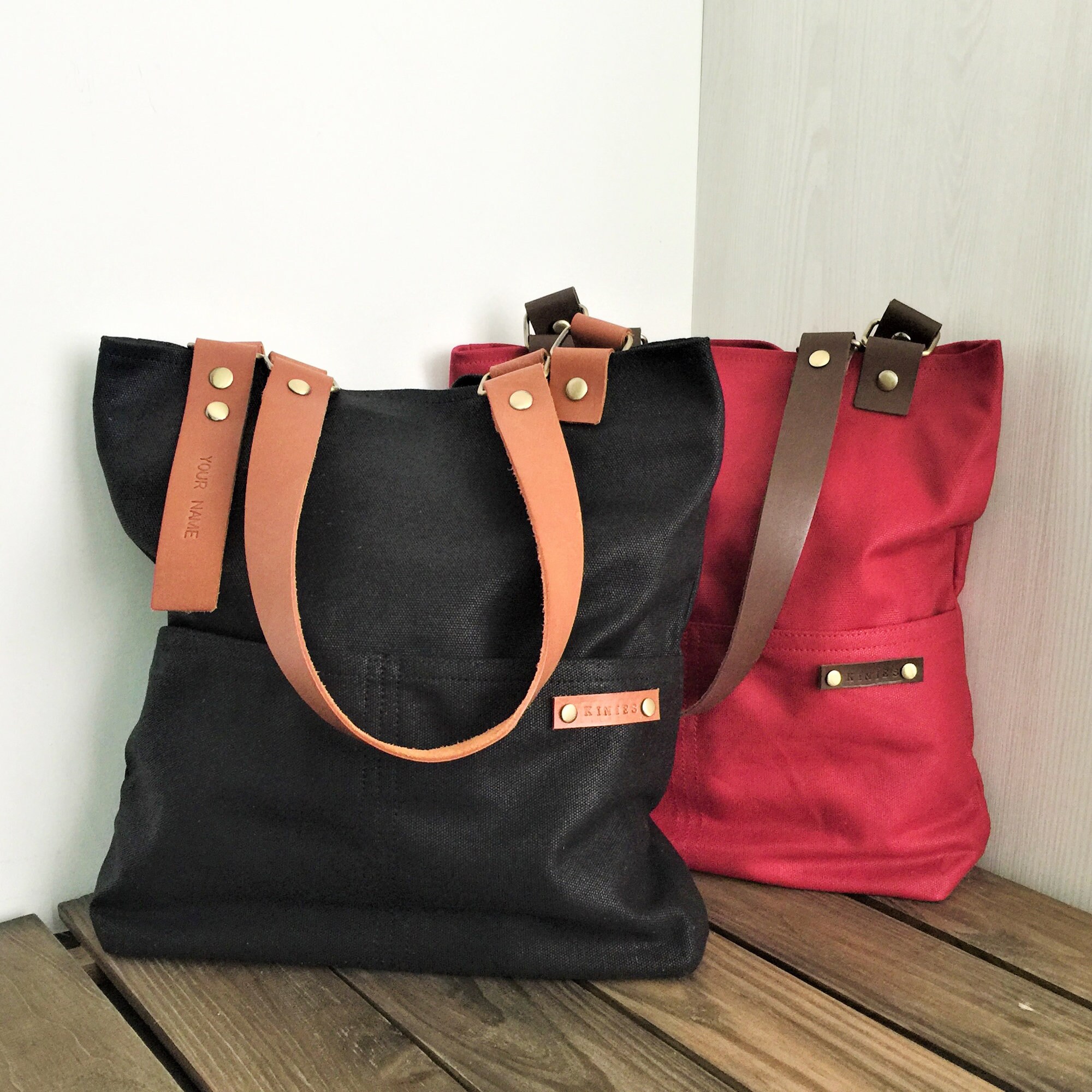 Tote Bag Shoulder Bag Personalized gift Leather Strap Bag | Etsy