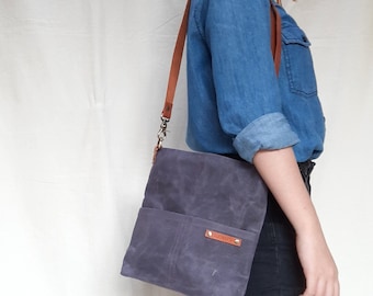 Waxed Canvas Cross Body Sling Bag, Personalized Valentine gift, Couple Bag, Customized Bag, bags and purses, Shoulder Bags, Kinies