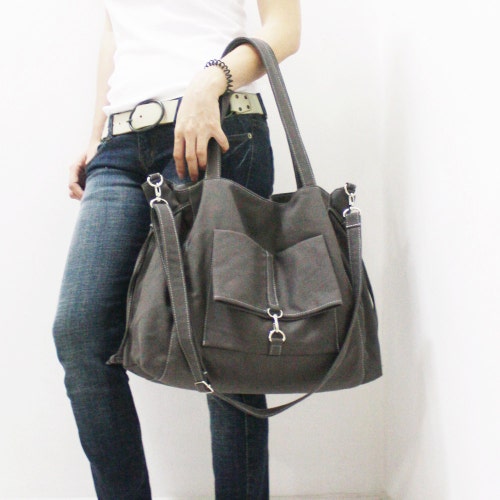 Back To School SALE - 20% OFF EZ in Dark Gray / Crossbody / diapers bag / Shoulder Bag / School bag / Purses / tote / women / For Her