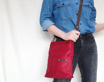Cross Body Sling Bag in DARK RED, Personalized Christmas gift, Couple Bag, Customized Bag, bags and purses, Shoulder Bags, Kinies