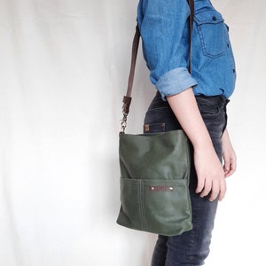 Bolso bandolera en color verde militar, regalo de Navidad personalizado, bolso de pareja, bolso personalizado, bolsos y carteras, bolsos de hombro, Kinies