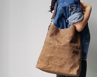 leather strap tote bag