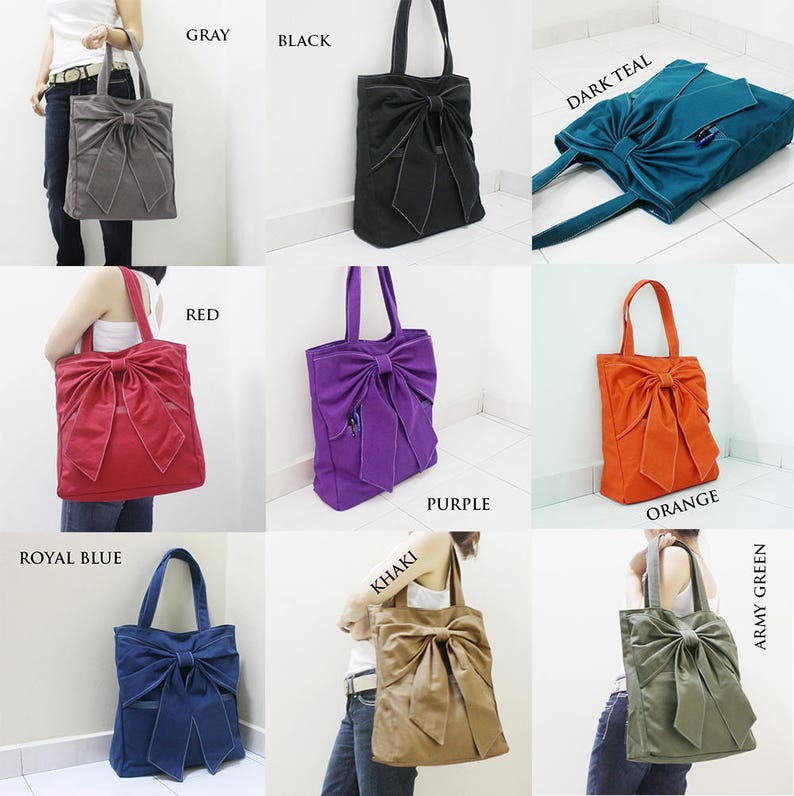 Shoulder Bag Travel bag Handbags Personalized Gift Army Green Bow Tote Tote bag FREE SHIPPING Diapers bag Gift for Women School Bag