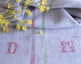 dyed antique european linen grain sack KX584