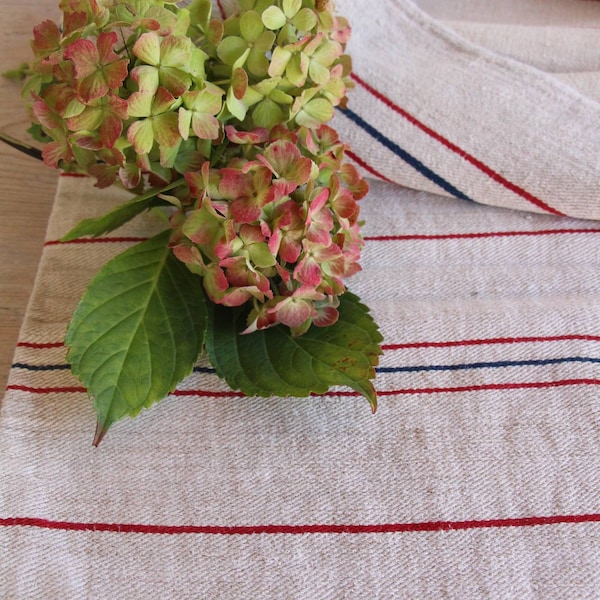 sac à grains de lin antique, décor primitif, cottagecore, L 040A