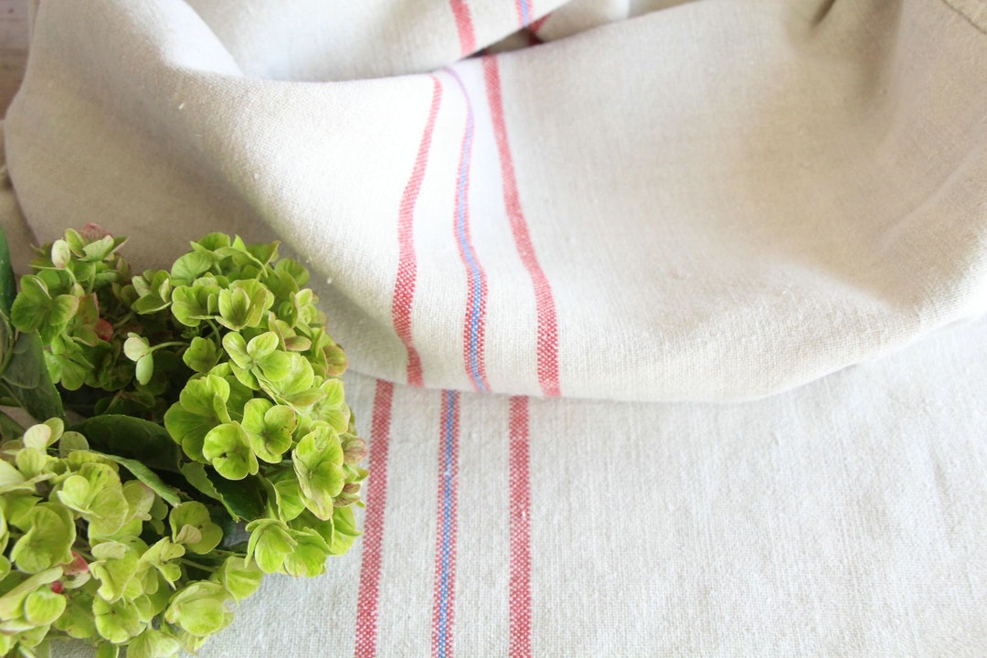 Mtakee 　SACRA H.COUNT COTTON Rare Antique Linen Grain Sack Sewing Fabric KX 329 - Etsy