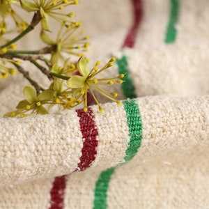GP 714 B: antique, grainsack, grain sack, REDWINE Red AVOCADO Green,  cushions, decor, tablerunner, upholstery fabric, runners, 42.52 long