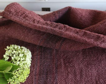 antique linen grainsack, rustic, pillow fabric, durable, dyed linen, Wabi Sabi, herringbone, L 899