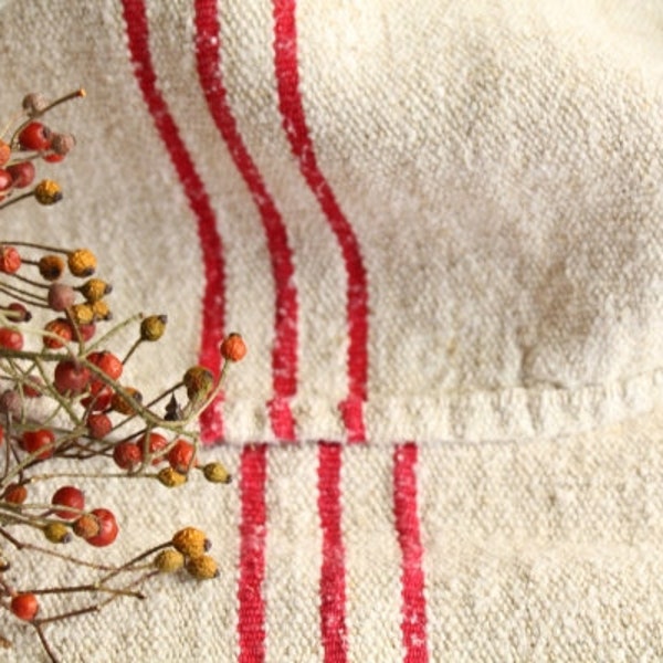 antique français grain de lin grainsack cadeau de Noël IX 651