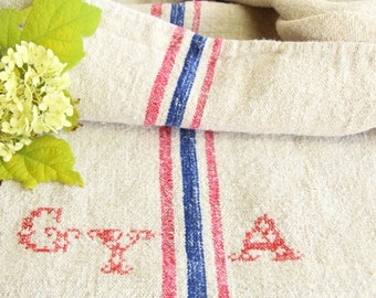 antique charming european linen grainsack grain sack JX 549