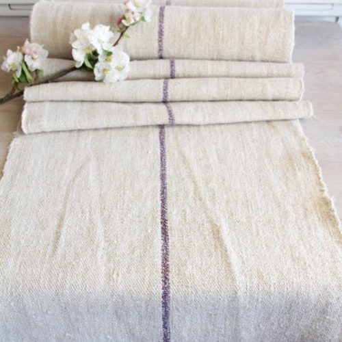 Antique rare linen shops roll 4.15y sewing upholstery UW 403