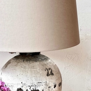 unique table lamp, antique clay pot A 637 image 5