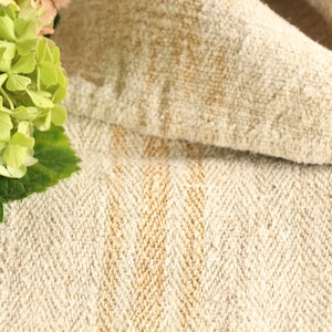 rare antique linen grain sack sewing fabric KX 339