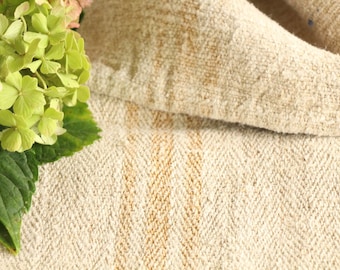 rare antique linen grain sack sewing fabric KX 339
