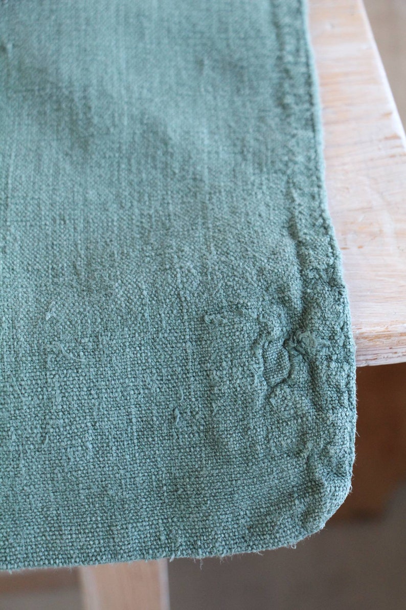 dyed antique linen grain sack, farmhouse decor, french linen, L 223 image 5