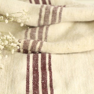 antique european linen grain sack cushion KX 499