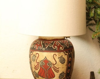 unique table LAMP with antique ceramic pot A 386