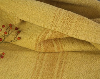 Special Spice-Edition, antique linen grainsack, hand dyed mustard color, L 071A