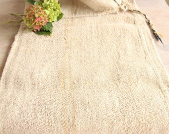rare antique linen grain sack sewing fabric KX 337