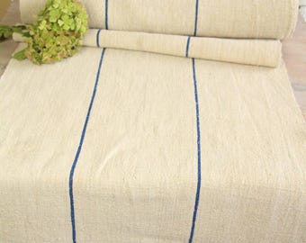 antique plain linen fabric 7.98y, organic handmade upholstery fabric, childrens room, Z 045